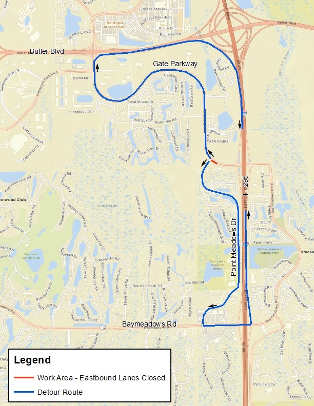 Point Meadows Detour Map